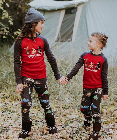 Lazy One Warm Long-Sleeve PJ Sets for Girls and Boys, Cozy, Comfy, Funny Kids' Pajama Sets, Animal, Bear & Moose in Kuwait