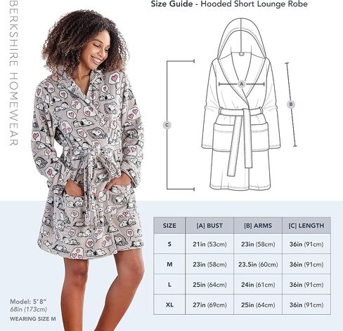 Berkshire Blanket Peanuts® VelvetLoft® Women's Lightweight Short Robes,Snoopy Cute Character Bathrobes in Kuwait
