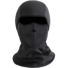 قناع تزلج بالاكلافا في الطقس البارد من زيردوسين قناع الشتاء مقاوم للرياح مصنوع من الصوف الحراري للدراجات النارية قناع الوجه بتصميم مغناطيسي لتدفئة الرقبة أسود، مقاس واحد, أسود, One Size in Kuwait