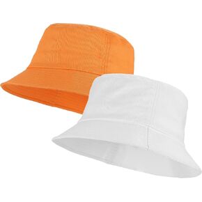Umeepar Unisex 2 Pack Cotton Bucket Hat Packable Sun Hat for Men Women