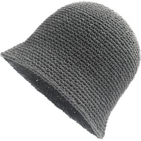 ZLYC Women Winter Crochet Bucket Hat Handmade Cotton Knit Cloche Bowler Hats