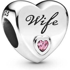 PANDORA Jewelry Wife Love Heart Cubic Zirconia Charm in Sterling Silver in Kuwait