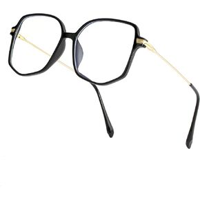 Teumire Oversized Square Blue Light Blocking Glasses for Women Men Ultralight Fashion Nerd Frames Clear Lens Computer Eyewear