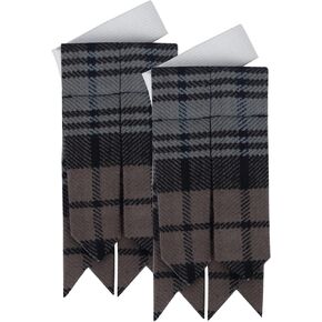 DSS KILT Scottish Traditional KILT HOSE FLASHES for Men's Kilt Accessory (Black Watch Weathered Tartan), One Size