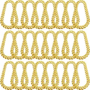 Inbagi 24 Pcs Big Gold Chain Bulk Fake Chunky Gold Color Chain Necklace for Men Women Hip Hop Turnover Chain Gold Faux Rapper Chain for 80s 90s Punk Style Costume Halloween Costume, 32 Inches Long in Kuwait