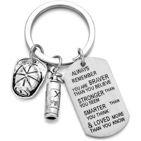 JRXOO Firefighter Keychain Firefighter To Be Gift Firefighter Graduation Gift Firefighter Gift For Men Firefighter Men Keychain in Kuwait