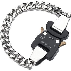 Steel Bracelets include Silver Chain and Zinc Alloy Side Release Buckle Heavy Bracelets for Men