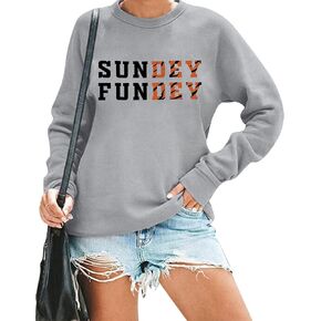 VILOVE Game Day Sweatshirt Women Sundey Fundey Sweatshirt Football Season Hoodie Sunday Shirt Crew Neck Pullover in Saudi Arabia