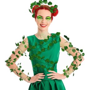 Chunyin 8 Pack 56 ft Costume Fake Leaves Costume Women Cosplay Green Artificial Garland Fake Plants Hanging Silk Vines and 3 Pcs Face Gems for Halloween Cosplay Party in Kuwait
