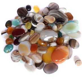 Real Gems Natural Multi Color Onyx Oval Cabochon Stone, December Birthstone Loose Gemstone, Onyx Gemstone Lot for Jewelry Making in Saudi Arabia