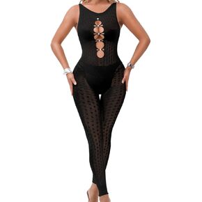 EHSUYAB Sexy Jumpsuit Clubwear, Heart Rhinestone, Polka Dot, One Piece Outfit