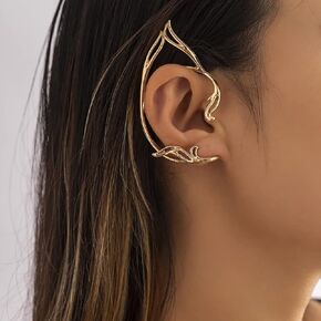 Gothic Elf Ear Cuffs 2Pcs Cute Cat Ear Wrap Non-pierced Fake Earrings for Cosplay Party Cartilage Climber Ear Accessories for Women and Girls in Saudi Arabia