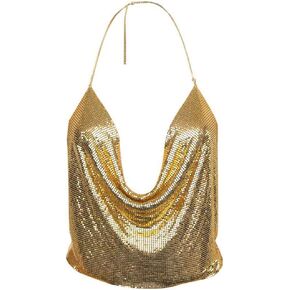 Fairyu Boho Sequins Body Chain Bra Bikini Shimmer Backless Halter Crop Top Beach Body Jewelry Accessory for Women and Girls