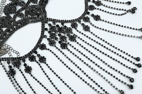 MineSign Tassel Mask chain for Women Fringe Masquerade Head Chain Rhinestone Face Jewelry for Halloween PartyCosplay in Saudi Arabia