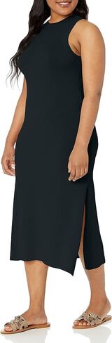 The Drop Women's Gabriela High-Neck Cut-In A-Line Side Slit Maxi Sweater Dress in Saudi Arabia