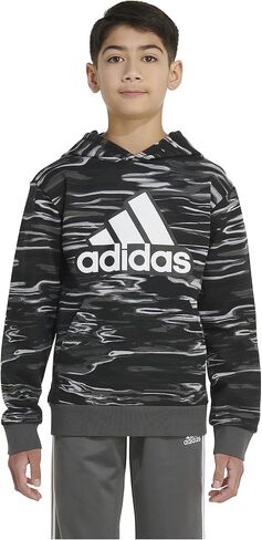 adidas Boys' Long Sleeve Camo Print Hoodie, Black (New) in Saudi Arabia