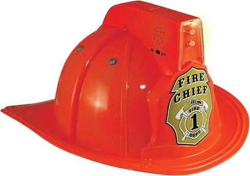 Aeromax Fire Fighter Black Helmet W/Lights & Siren Costume Hat Child in Kuwait
