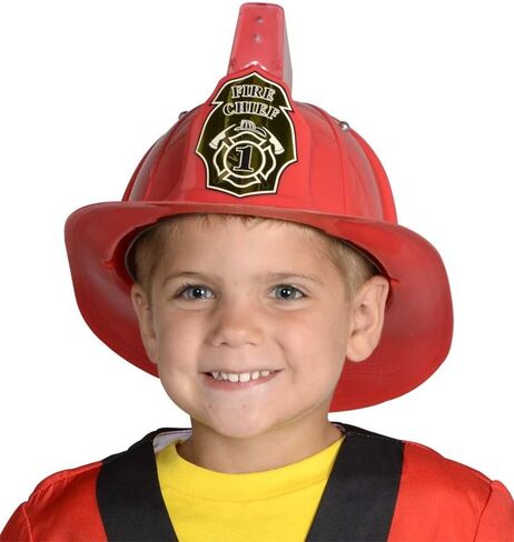 Aeromax Fire Fighter Black Helmet W/Lights & Siren Costume Hat Child in Kuwait