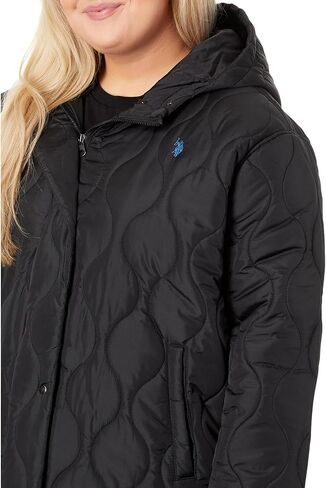 U.S. POLO ASSN. Plus Size Long Hooded Quilted Duster Jacket in Saudi Arabia