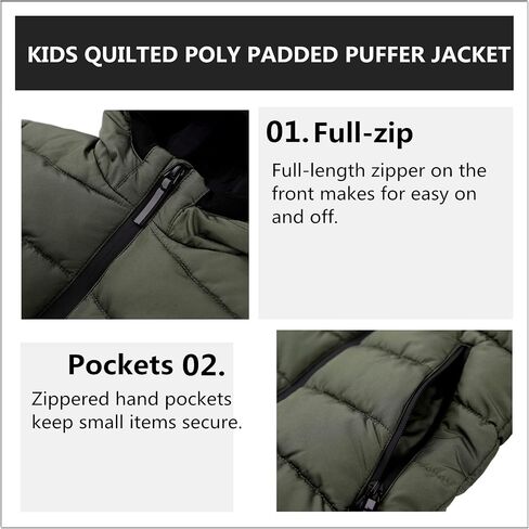 Hiheart Boys Girls Thick Padded Winter Coat Warm Hooded Jacket in Kuwait