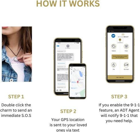 مجوهرات إنفيزوير الذكية - جهاز أمان شخصي - سلسلة مفاتيح سوداء in Kuwait