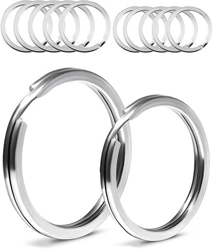 20pcs Stainless Steel Key Ring, Round Key Rings for Flat Keychains, Keychain Rings Key Rings for Keychains for Car Keys, Household Keys, Dog Tags (25mm and 30 mm) in Saudi Arabia