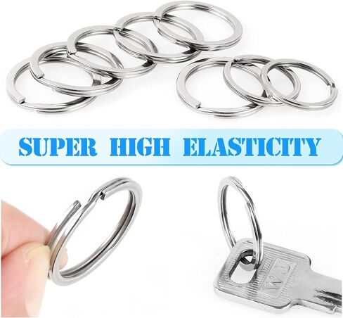 20pcs Stainless Steel Key Ring, Round Key Rings for Flat Keychains, Keychain Rings Key Rings for Keychains for Car Keys, Household Keys, Dog Tags (25mm and 30 mm) in Saudi Arabia