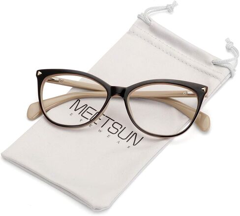 MEETSUN Non Prescription Glasses Frames For Women，Retro Cateye Fake Eyeglasses HD Clear Lens in Kuwait