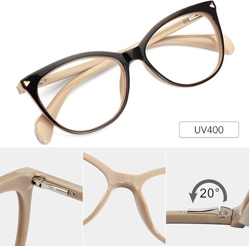 MEETSUN Non Prescription Glasses Frames For Women，Retro Cateye Fake Eyeglasses HD Clear Lens in Kuwait