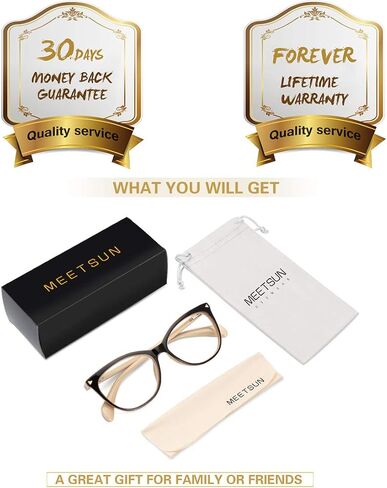 MEETSUN Non Prescription Glasses Frames For Women，Retro Cateye Fake Eyeglasses HD Clear Lens in Kuwait
