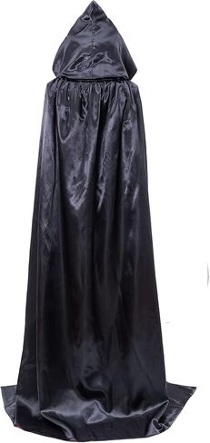 عباءة مصاصي الدماء ذات الوجهين للجنسين من IvyRobes مع غطاء رأس لحفلات تنكرية للبالغين لحفلات عيد الميلاد والهالوين باللونين الأسود والأحمر in Kuwait