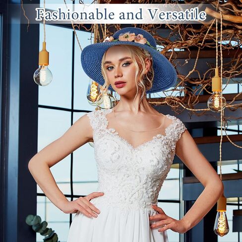 8 Pcs Tea Party Hat Bulk for Women Flower Lace Ribbon Wide Brim Hats Fancy Straw Hat with Flowers Caps Fascinator Hats for Tea Party Birthdays Supplies in Kuwait