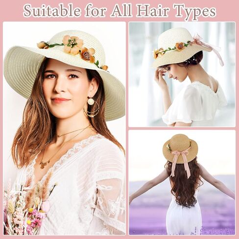 8 Pcs Tea Party Hat Bulk for Women Flower Lace Ribbon Wide Brim Hats Fancy Straw Hat with Flowers Caps Fascinator Hats for Tea Party Birthdays Supplies in Kuwait