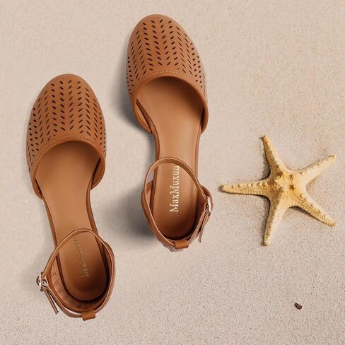 MaxMuxun Sandals for women 2026 Closed Toe Flats Roman Ankle Strap Cage Comfortable Summer Beach Dressy Shoes in Saudi Arabia