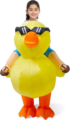 Spooktacular Creations Kids Inflatable Costume, Riding a Yellow Duck, Ride-on Blow Up Costume, Funny Halloween Duck Costumes Inflatable Suit for Halloween Dress Up Party in Saudi Arabia