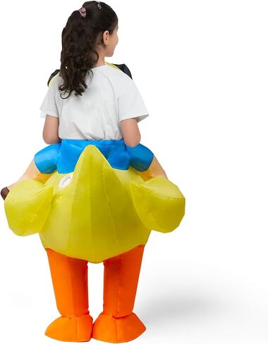 Spooktacular Creations Kids Inflatable Costume, Riding a Yellow Duck, Ride-on Blow Up Costume, Funny Halloween Duck Costumes Inflatable Suit for Halloween Dress Up Party in Saudi Arabia