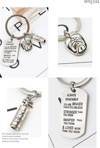 JRXOO Firefighter Keychain Firefighter To Be Gift Firefighter Graduation Gift Firefighter Gift For Men Firefighter Men Keychain in Saudi Arabia