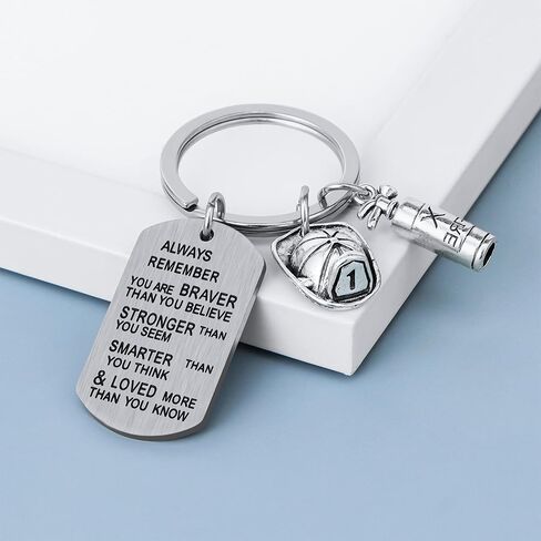 JRXOO Firefighter Keychain Firefighter To Be Gift Firefighter Graduation Gift Firefighter Gift For Men Firefighter Men Keychain in Saudi Arabia