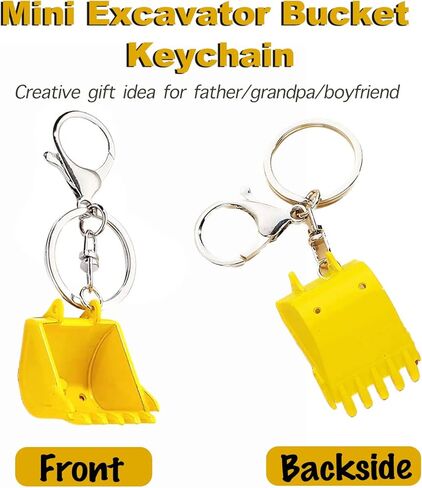 Funny Metal Excavator Bucket Keychains for Mens unique keychains Car Key Chain Birthday Gift For Men Boy Kids Backpack charms in Kuwait