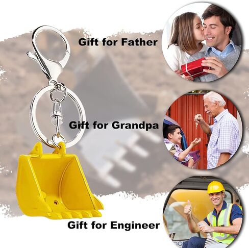 Funny Metal Excavator Bucket Keychains for Mens unique keychains Car Key Chain Birthday Gift For Men Boy Kids Backpack charms in Kuwait