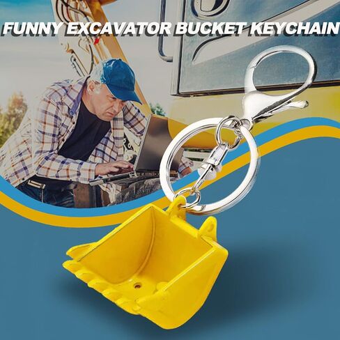 Funny Metal Excavator Bucket Keychains for Mens unique keychains Car Key Chain Birthday Gift For Men Boy Kids Backpack charms in Kuwait