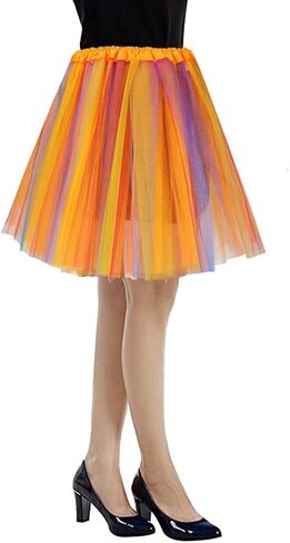 4 Pack Women's Adult Teen Classic Elastic Tulle Tutu Skirt Party Marathon Dance Costume Skirts in Saudi Arabia