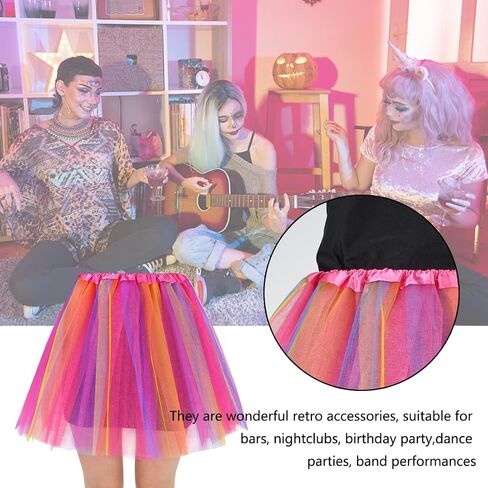 4 Pack Women's Adult Teen Classic Elastic Tulle Tutu Skirt Party Marathon Dance Costume Skirts in Saudi Arabia