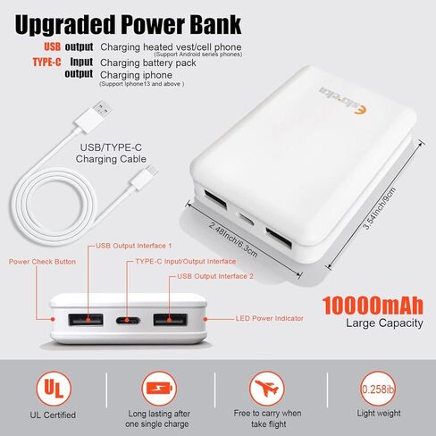 سترة Eskreka ساخنة للرجال مع حزمة بطارية متضمنة، سترة كهربائية خفيفة الوزن للرجال، سترات ساخنة للرجال قابلة لإعادة الشحن in Kuwait