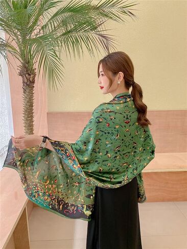 K-Elewon Silk Scarf Head scarf Fashion Scarves Long Lightweight Sunscreen Shawls for Women in Kuwait