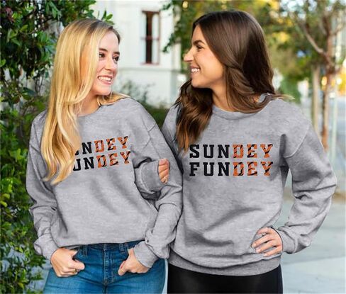 VILOVE Game Day سويت شيرت نسائي Sundey Fundey سويت شيرت بغطاء للرأس لموسم كرة القدم وقميص الأحد برقبة دائرية in Kuwait