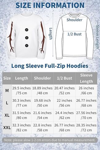 SOMSOC 8 Pieces Snowman Costume Kit Winter Frosty Costume for Men Sweatshirt Top Hat Carrot Nose Scarf Gloves for Christmas in Kuwait