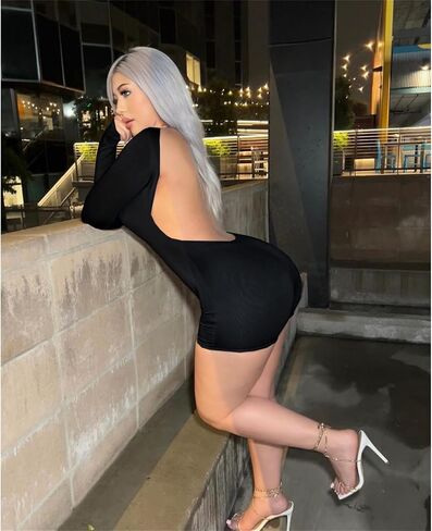Hafailia Bodycon حللا للنساء مثير عارية الذراعين ثوب فضفاض بأكمام طويلة رقبة سكوب ملابس داخلية قطعة واحدة in Kuwait