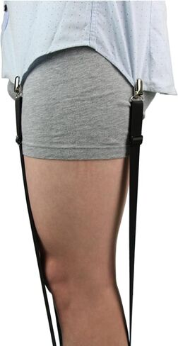 قميص يبقى للرجال، مرنة على شكل I شكل قابل للتعديل مع مشبك إغلاق بتقويم ممتاز للرجال, أسود, Large in Kuwait