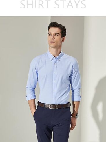 قميص يبقى للرجال، مرنة على شكل I شكل قابل للتعديل مع مشبك إغلاق بتقويم ممتاز للرجال, أسود, Large in Kuwait